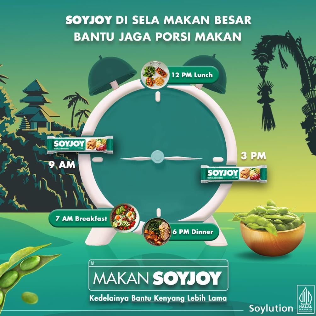 

SOYJOY Snack Bar Kedelai Tropical Cranberries 30gr - 2 Box (24 Bar)