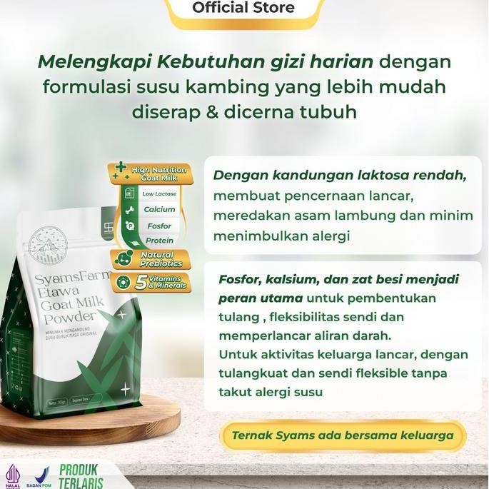 

Terlaris Ternak Syams Susu Kambing Etawa Bubuk Rasa Original 1Kg Alami Rendah Gula Mengatasi Asam Urat Nyeri Sendi Osteoporosis Kebas Keram Kesemutan Pengeroposan Tulang Lansia Pegel Linu Radang Asma Syaraf Kejepit Diabetes Hipertensi Rendah Laktosa