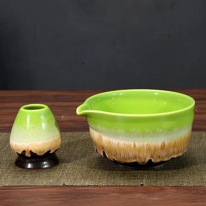 

Terlaris Matcha Bowl Ceramic Set Chasen 2 In 1/ Mangkuk Keramik Artistik Teh Tradisional/Alat Matcha Making Set Pengaduk Matcha Bambu Mangkuk Ready Stok