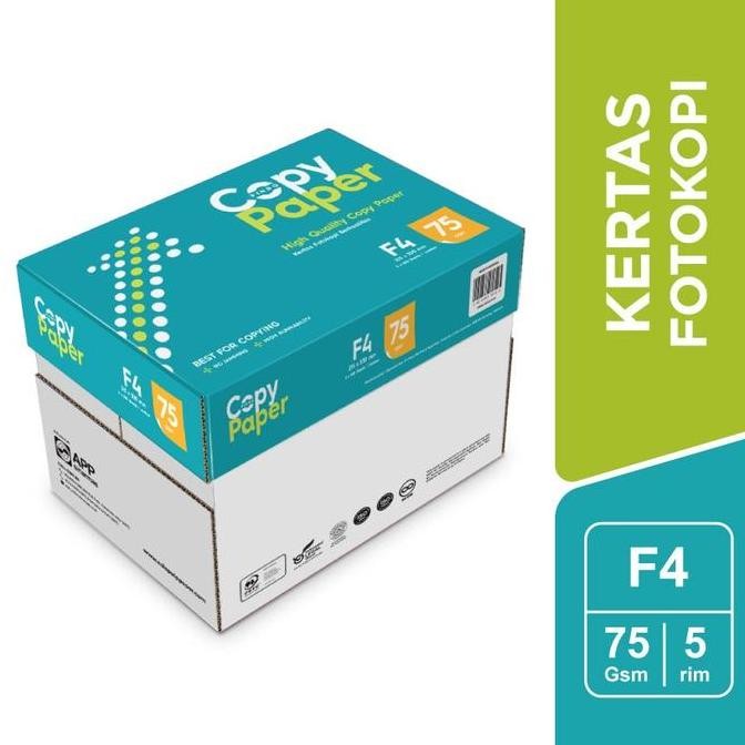 

NEW Copy Paper Kertas Fotocopy 75 GSM F4 - 1 Boks = 5 Rim