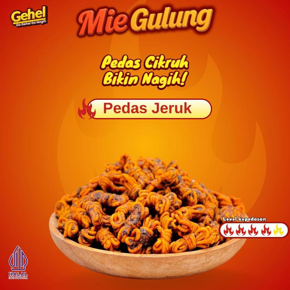 

GEHEL MIE GULUNG CIKRUH (MILUNG) 1 KG, Mie Uwel Pedas Jeruk - Makanan Ringan