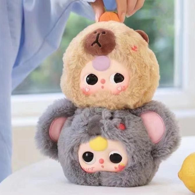 

Gantungan Hp Baby Three Head Plush Doll Whit Zipper Bag Lanyard Hape