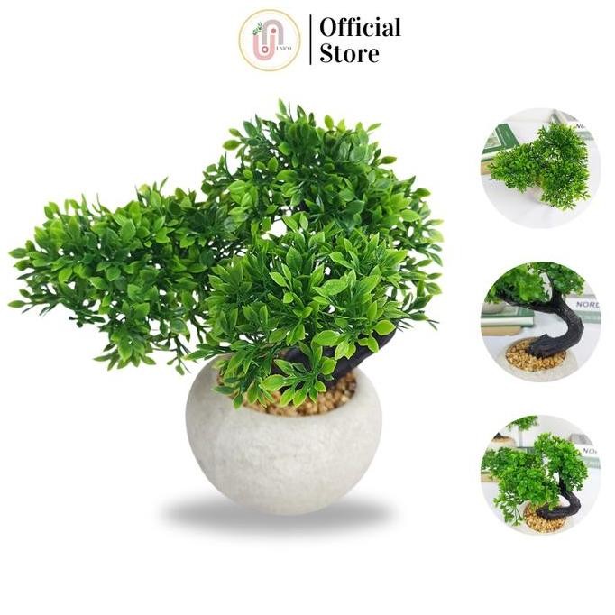Pohon Bonsai Mini Bunga Hias Plastik Artificial Dekorasi Interior Ruangan Aesthetic