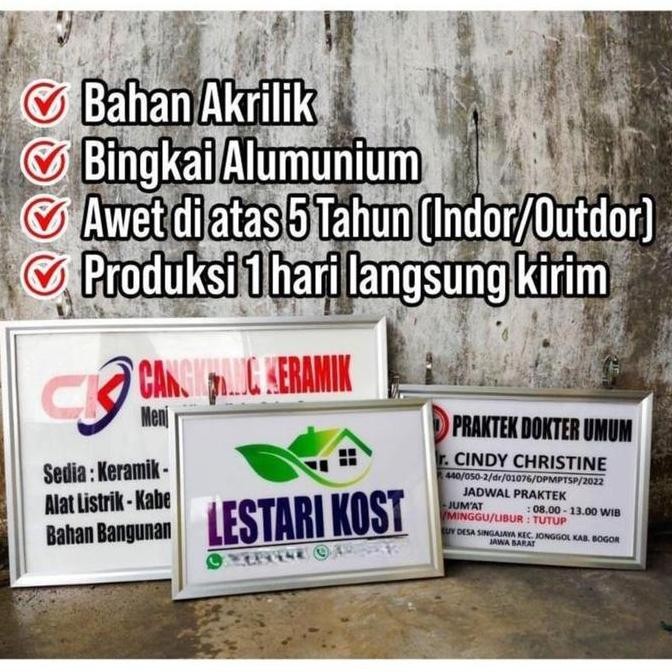 

Plang Acrylic / Papan Dokter / Papan nama Kantor/ Desa/ Toko / Masjid