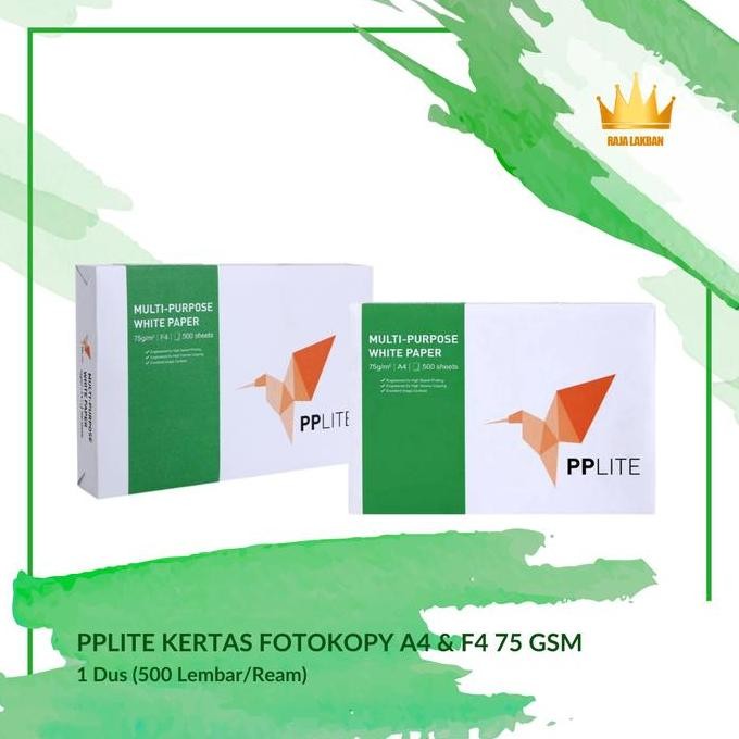 

TERLARIS - Kertas HVS Fotokopi Fotocopy PPLITE A4 & PPLITE F4/ 75 Gsm/ 500 Lembar per Ream - DUS