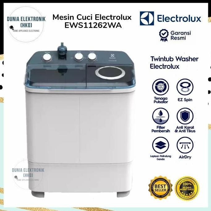 TERMURAH - MESIN CUCI ELECTROLUX EWS11262WA EWS 11262WA MESIN CUCI 2 TABUNG 10 KG