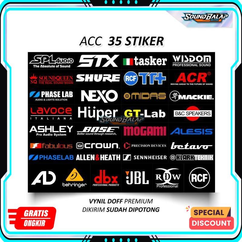 

Termurah Stiker Sound System Isi 34 / 24 Stiker Vynil Premium Anti Air | Mixer Power Speaker Ashley Spl Rcf Mh61