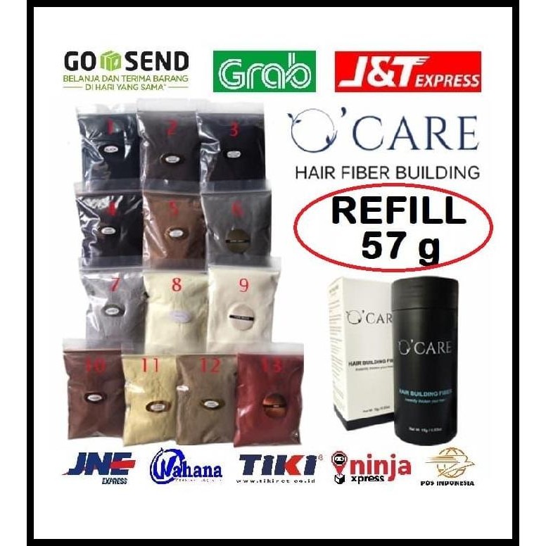 Terlaris Ocare Hair Building Fiber Refill 57G Hitam / Rambut Anti Botak Good Quality