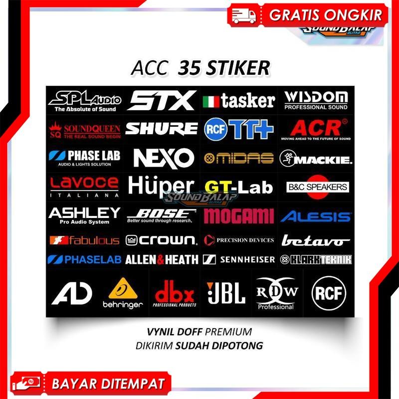 

Banyak Promo Stiker Sound System Isi 34 / 24 Stiker Vynil Premium Anti Air | Mixer Power Speaker Ashley Spl Rcf Dj84