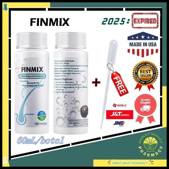 Terlaris Finmix Minoxidil 5% Pure Finas Original Usa (Penumbuh Rambut,Brewok) Good Quality