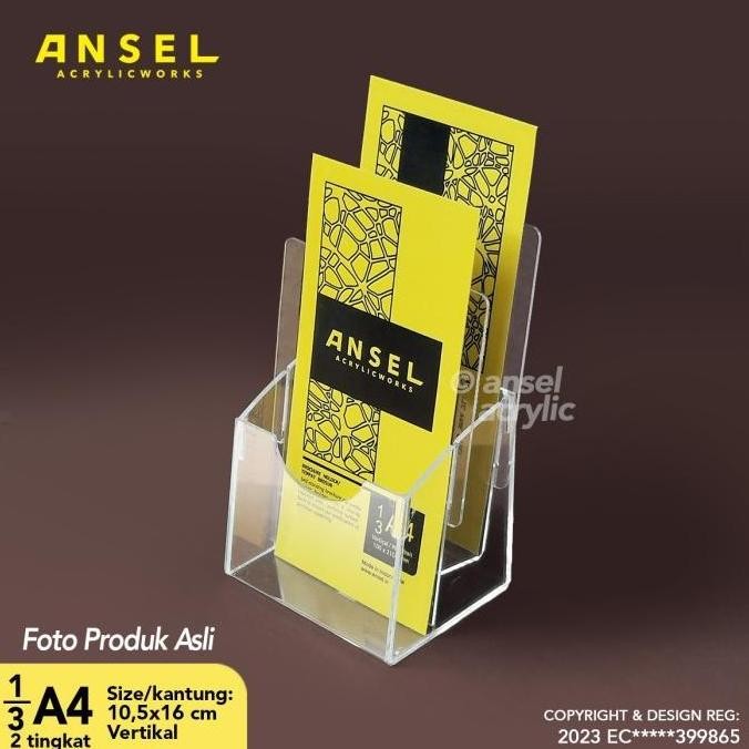 

NEW TEMPAT BROSUR AKRILIK 2 TINGKAT [ 1/3 A4 - A6 ] TIPE E 2 SUSUN