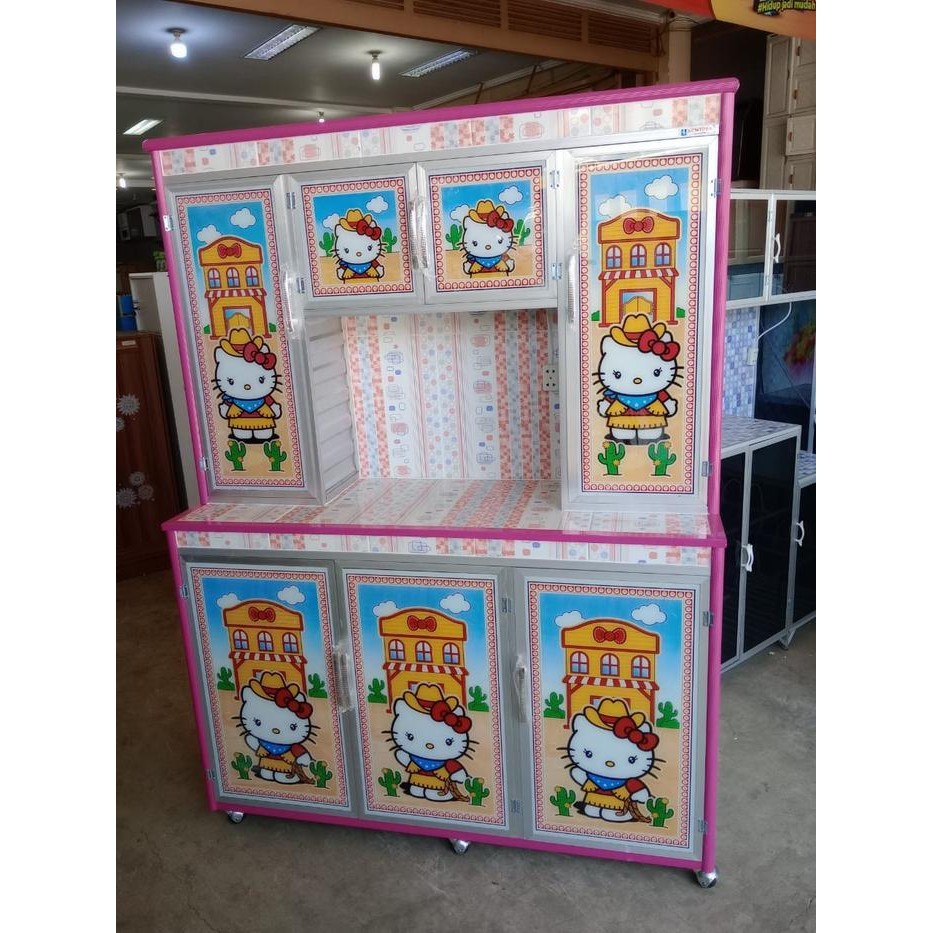 Rak Piring Alumunium Pintu 4 Lemari Piring Pintu 4 Alumunium