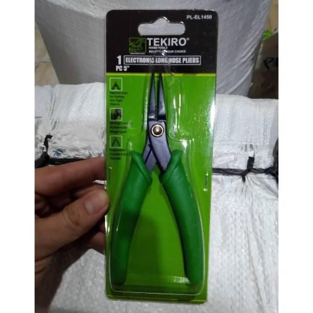 TEKIRO electronic long nose pliers 5inch tang potong ORIGINAL