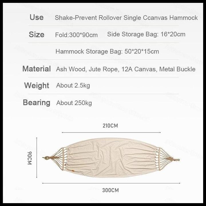 Terbaru Hammock Canvas Naturehike Nh20Dc001 Ayunan Gantung Camping Outdoor