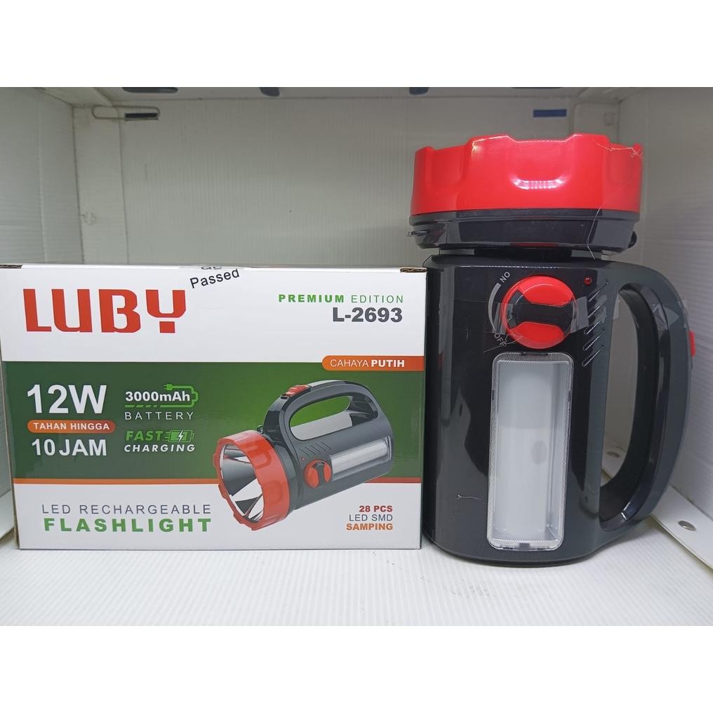 Senter Tangan LED Luby L-2693 / L-2700 Rechargeable Flashlight Nugi
