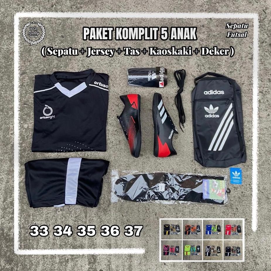 Paket 5 Sepatu Futsal Adidas Predator Untuk Anak SD SMP Nugi