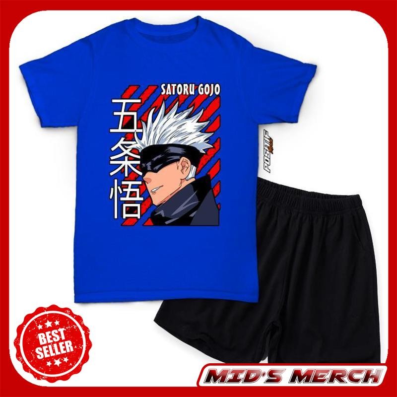 Berkualitass Baju Kaos Anak Setelan Anime Satoru Gojo Laki Perempuan Nf01
