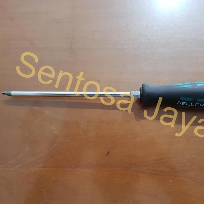 Obeng Karet Plus (+) Belimbing / Screwdriver 6" inch in inci Sellery