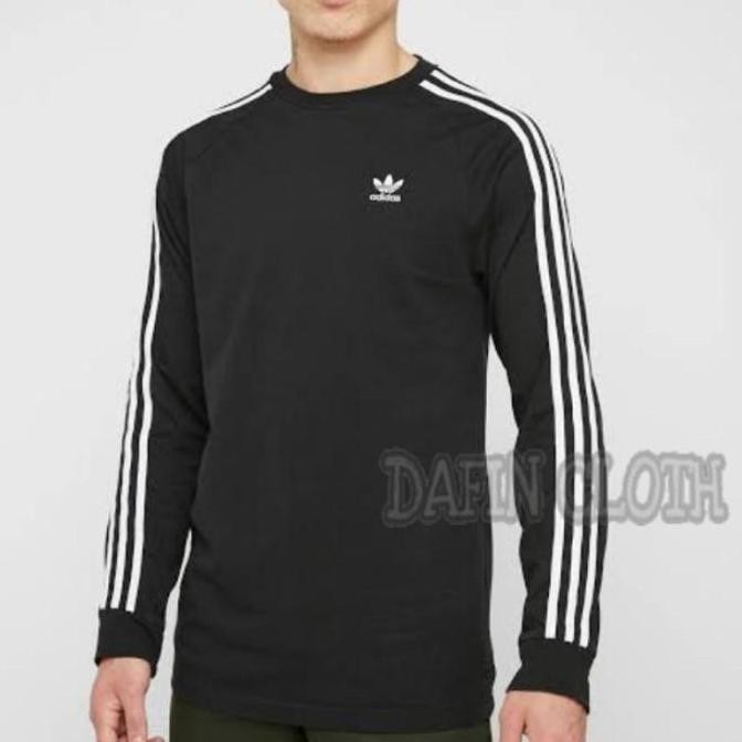 Sale Kaos Pria Baju Tshirt Lengan Panjang Long Strip Adidas Davs