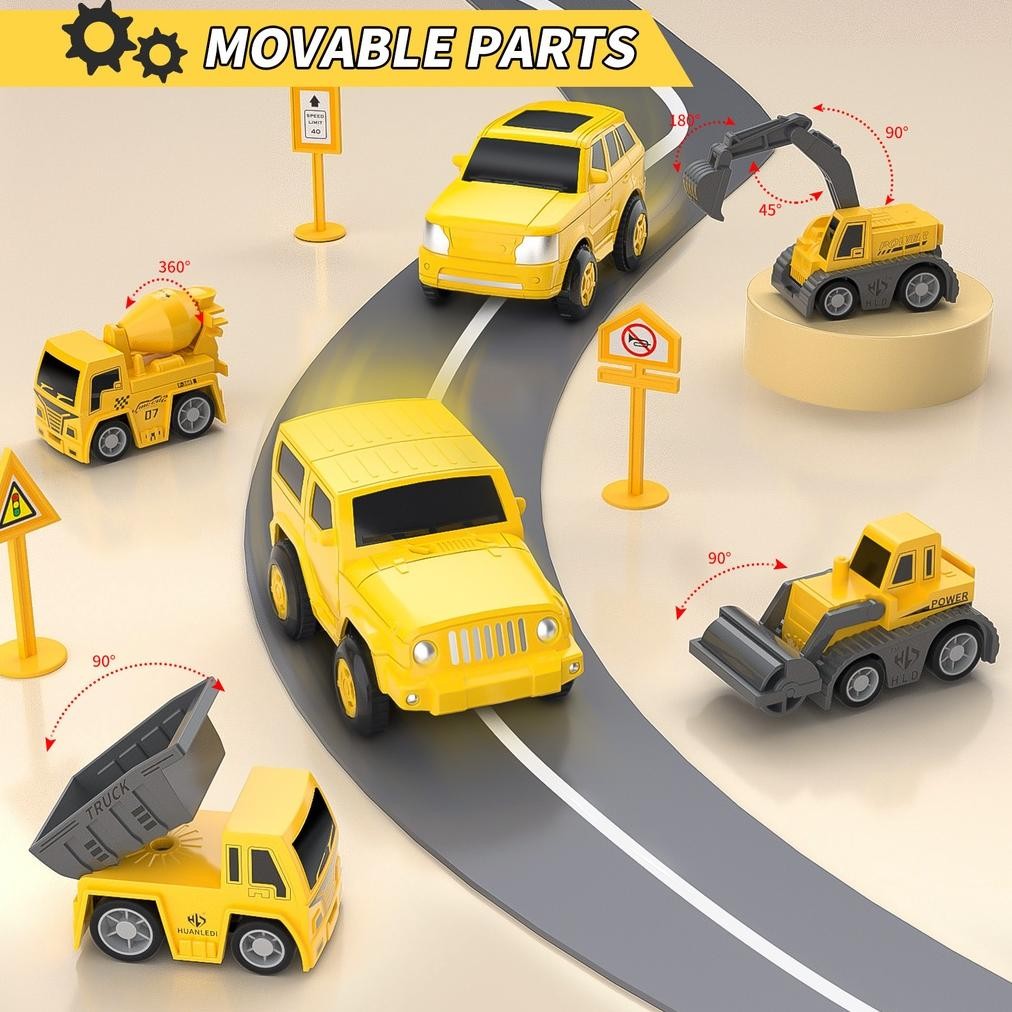 Oz67 305Pcs Mobil Mainan Track Elektrik Anak Set Diy Construction City Truck Konstruksi Mainan Menye