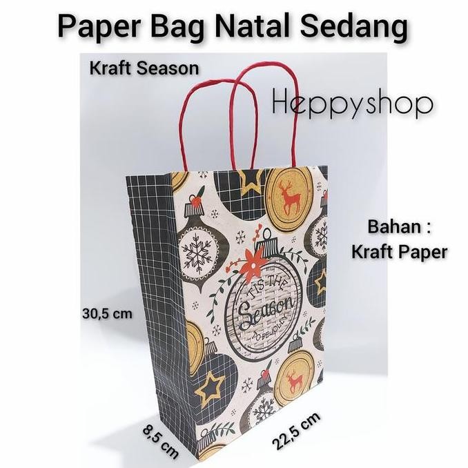 

~^~^~^] Paper Bag Natal Sedang, Paper Bag Merry Christmas
