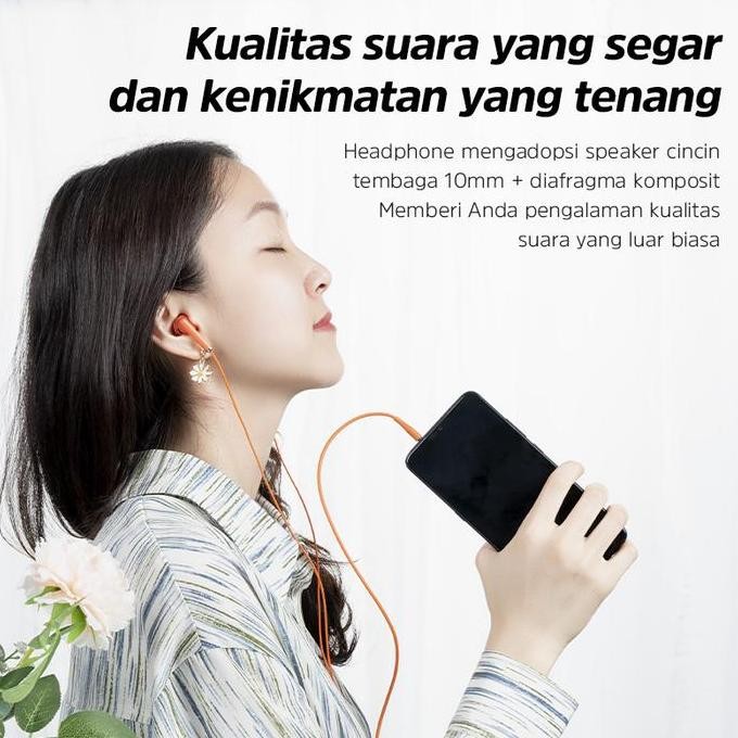 Kivee In-Ear Earphones Wired Mic 3.5Mm Android Hijau Biru Headset