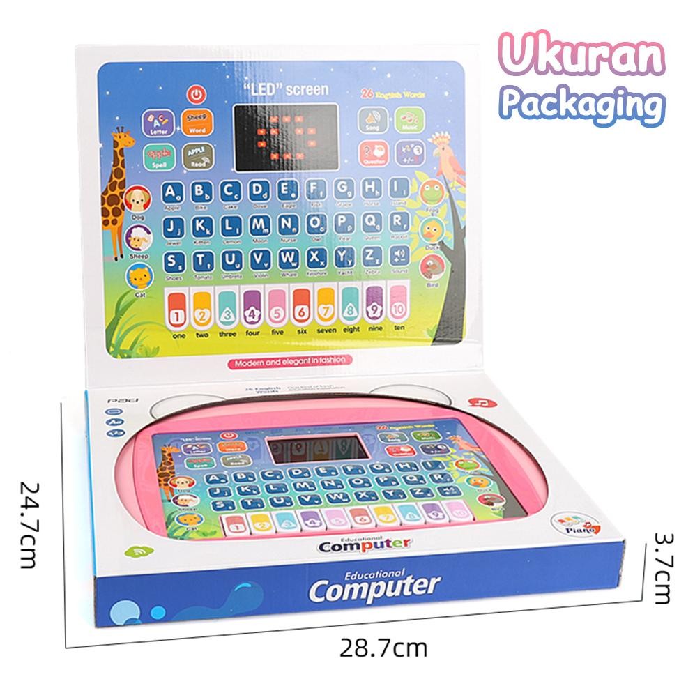 WETECH Laptop Mainan Edukasi Anak Tablet Belajar Huruf Edukasi Anak Mainan Tablet Musik Piano Anak U