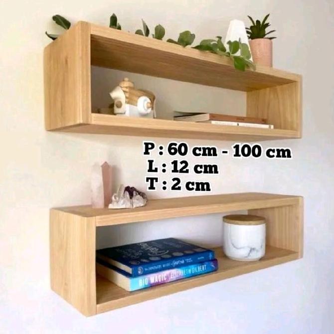 

AMBALAN DINDING KUBUS/ RAK KUBUS FLOATING size P:100/80/60 L:12 T:25 rak dinding rak buku MS