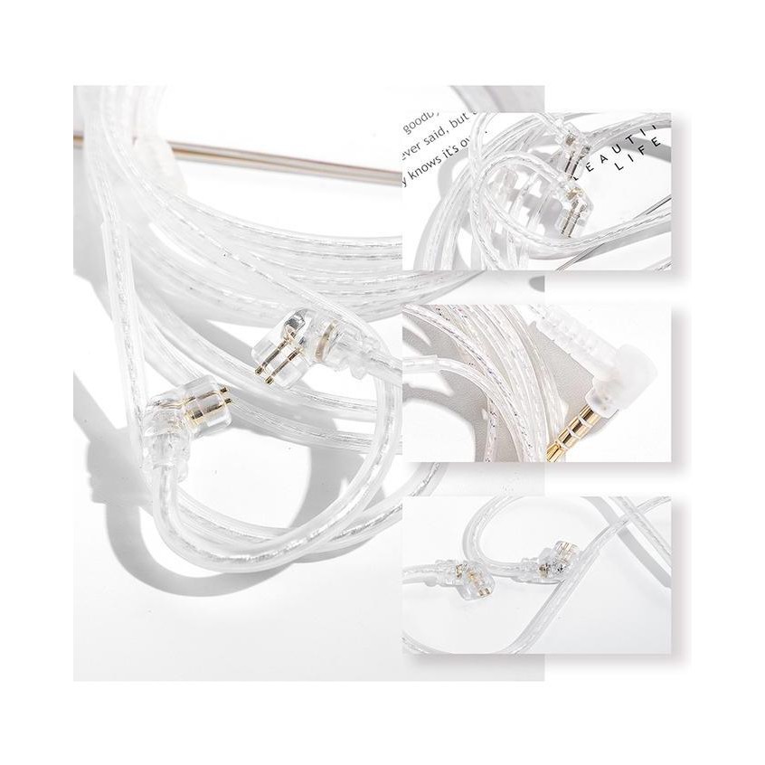 Jcally Pj2 Silver-Plated Upgrade Cable Iem Earphone Headset