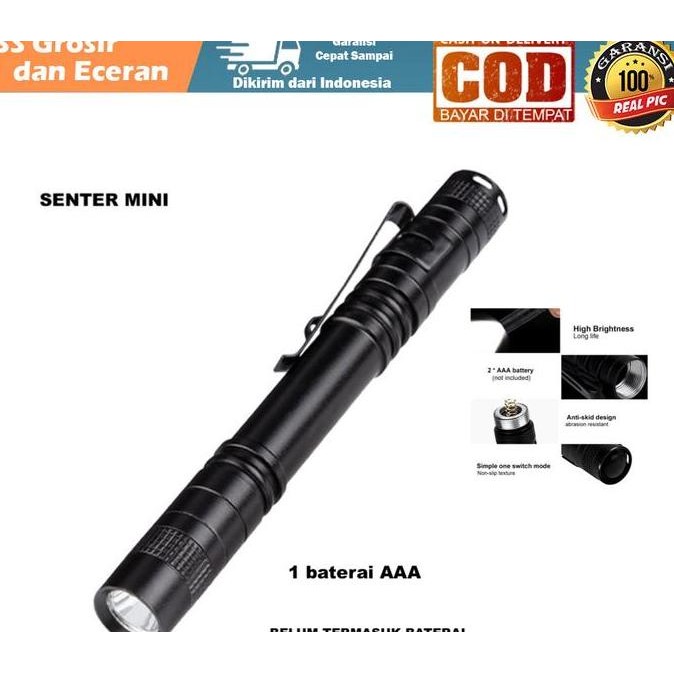 Senter Mini Pen Super Terang Led Penlight Senter Kecil Portable Antiai