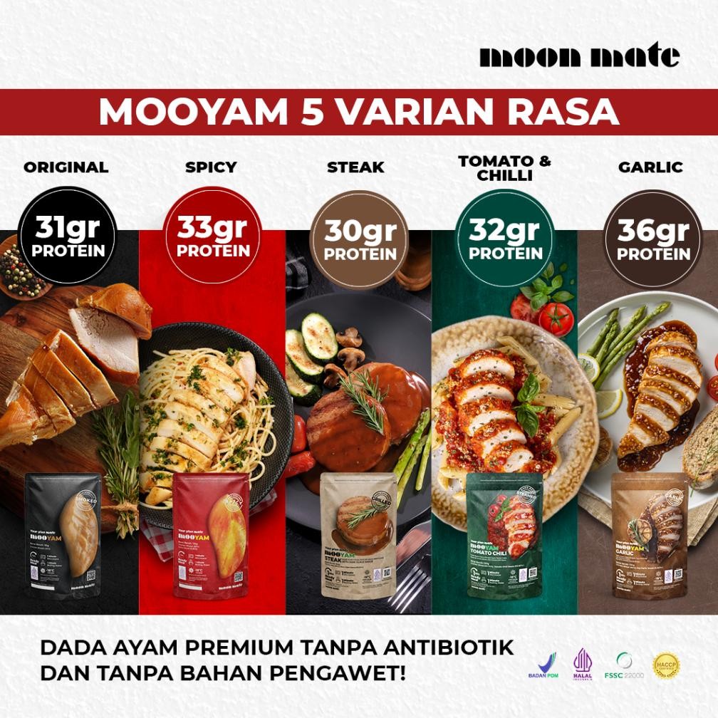 

Moonmate - Dada Ayam MOOYAM Tomato Chili Protein Italian version Rendah Raram
