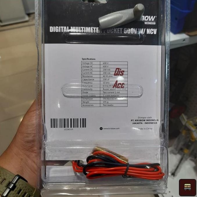 KRISBOW Multimeter Multitester Digital Pocket Dengan NCV 600V