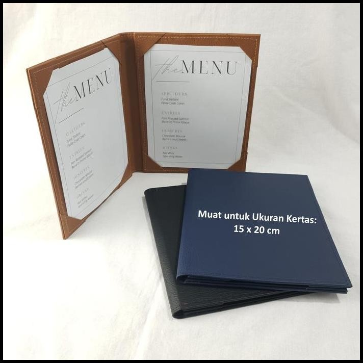 

LusioSB Buku Menu Cafe Premium A5 Kulit Faux Leather Isi 2 Menu Book Kertas Paper
