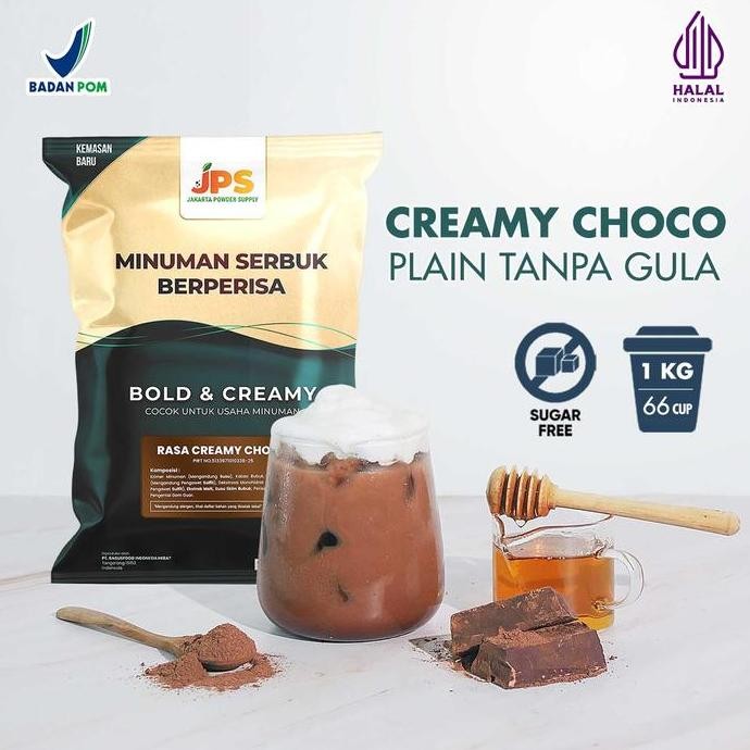 

baru bubuk minuman creamy chocolate plain jps 1kg - tanpa gula