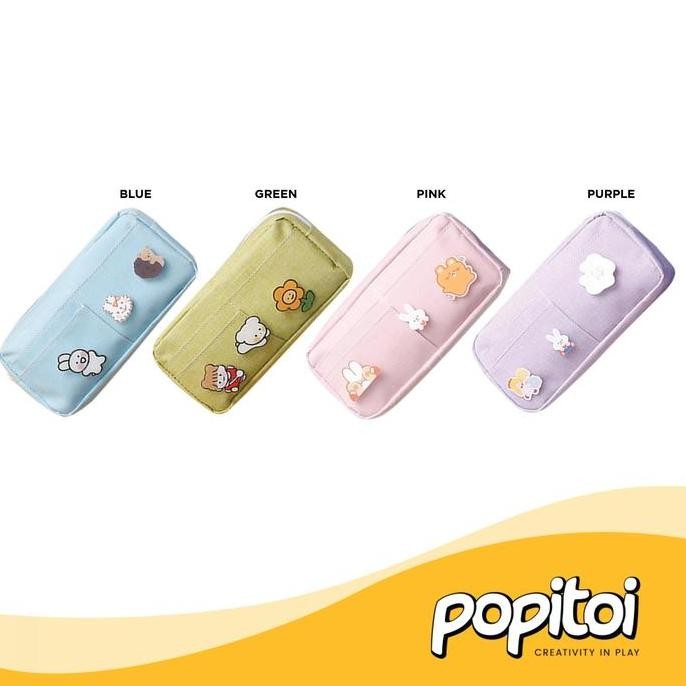 

Baru Kotak Pensil Kanvas Besar Warna-Warni | Korean Style Pen Case Kapasitas Besar