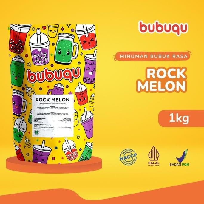 

baru bubuk minuman rock melon bubuqu 1kg - powder rasa melon batu segar kekinian