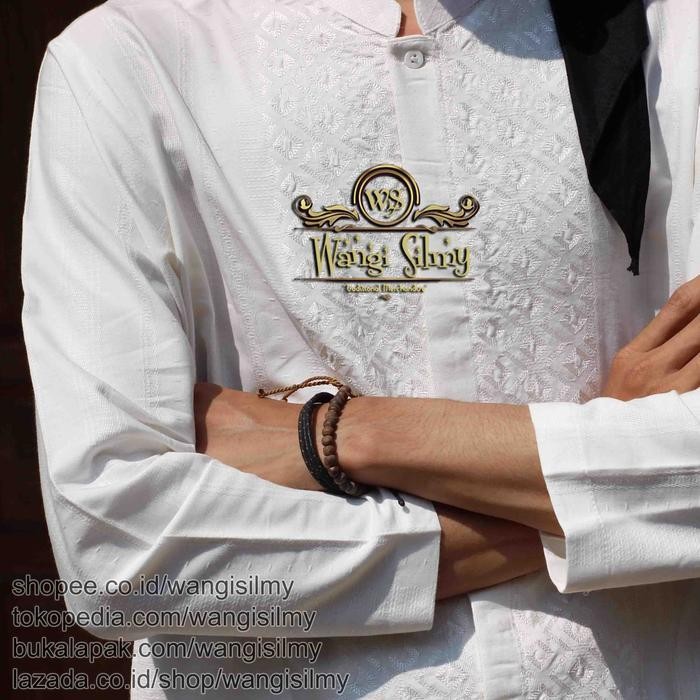 Sg Baju Koko Putih Polos Lengan Panjang, Koko Tanpa Bordir, Baju Koko
