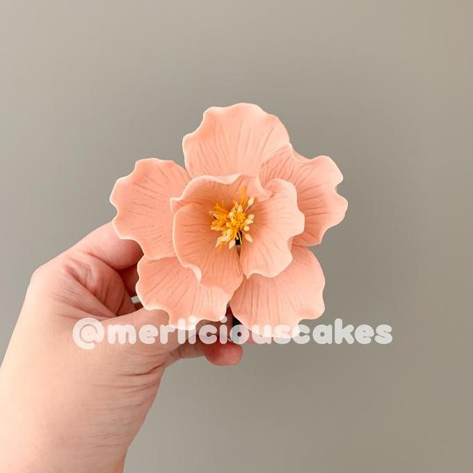 

Promo Open Rose Peach Bunga Gumpaste Flower Cake Kue Topper COD