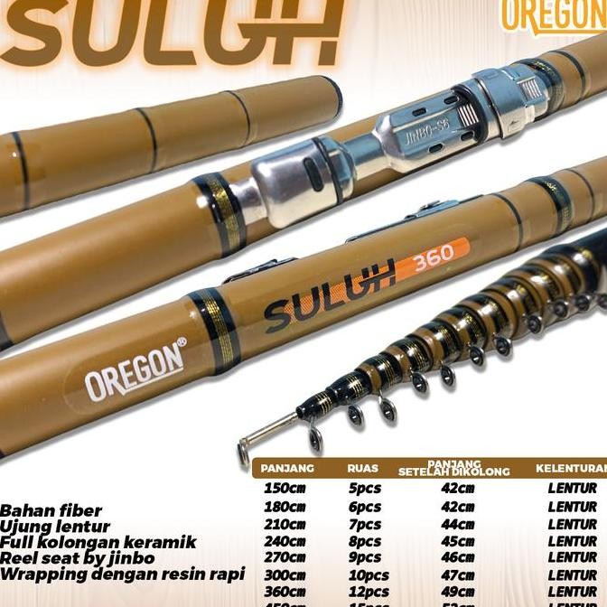 Joran Tegek Kolong Oregon Suluh Fiber Ring Kuat Ruas Pendek