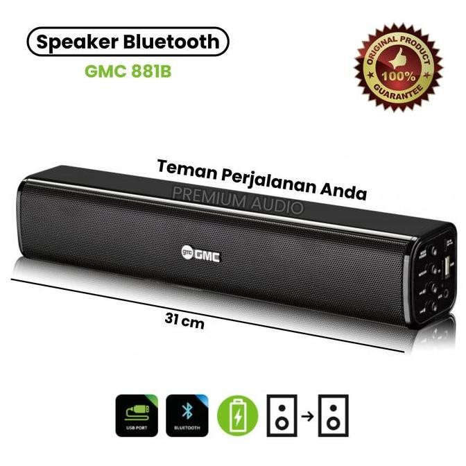 Speaker Bluetooth Portable GMC 881B Soundbar USB/Radio/Bluetooth Super Bass | Speaker Portable gmc 8