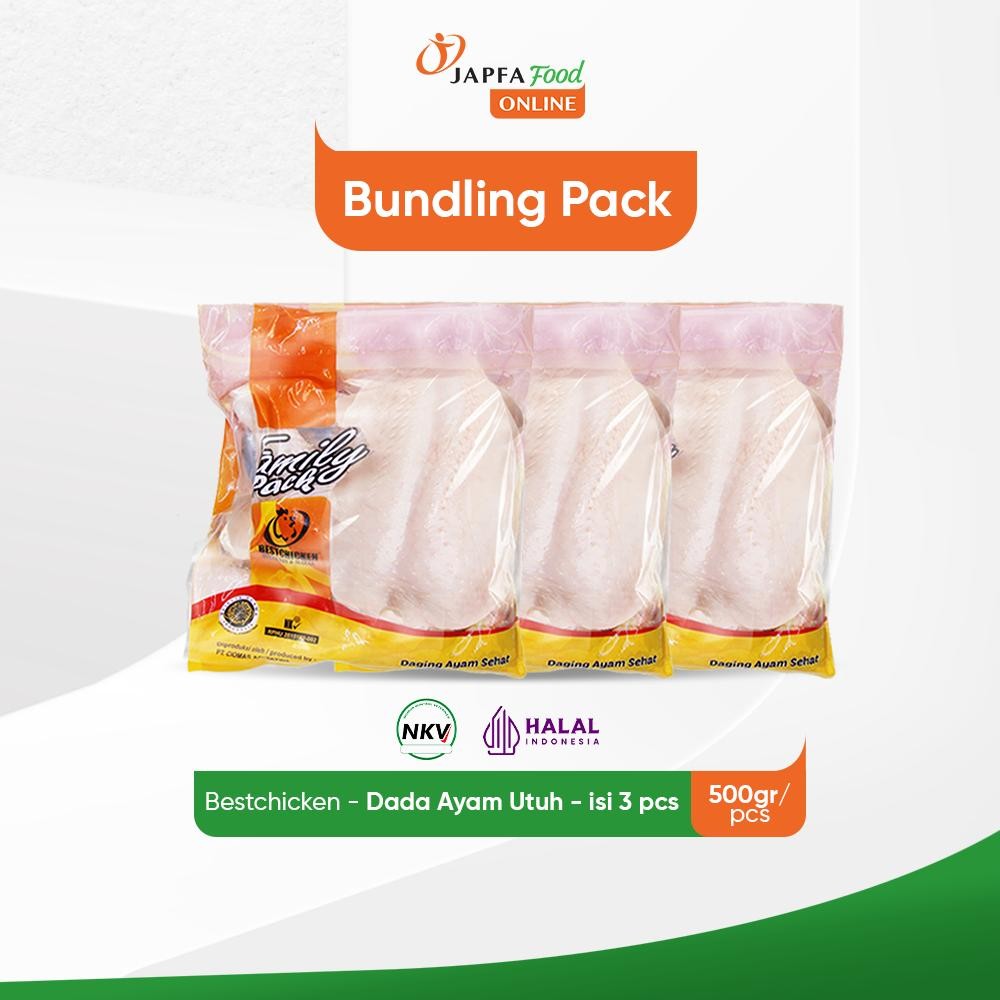 

Bestchicken Bundling Hemat Dada Ayam Utuh 500 gr - Isi 3 pack