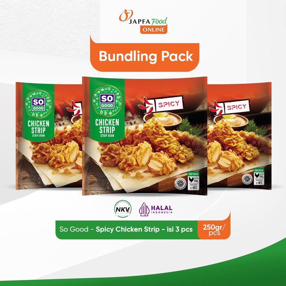 

So Good Spicy Chicken Strip 250gr - Isi 3 pack