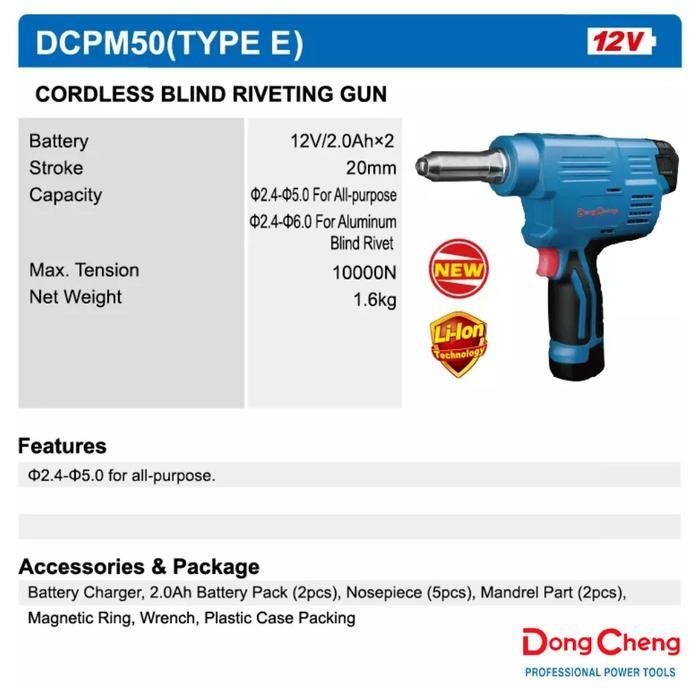 Dca Adpm40E Rivet Gun Cordless Mesin Ripet 12V Blind Rivetter Otomatis Original Dan Terpercaya