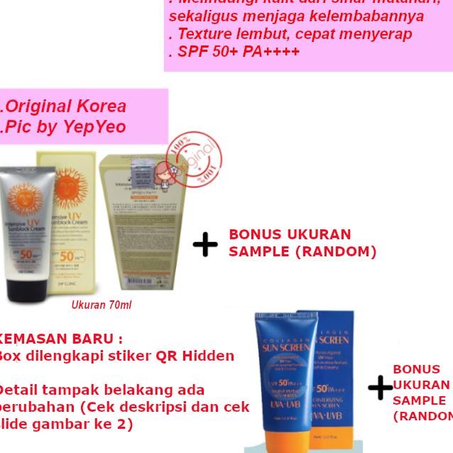 3W Clinic Intensive Uv Sunblo Cream 70Ml Atau Collagen Sunscreen