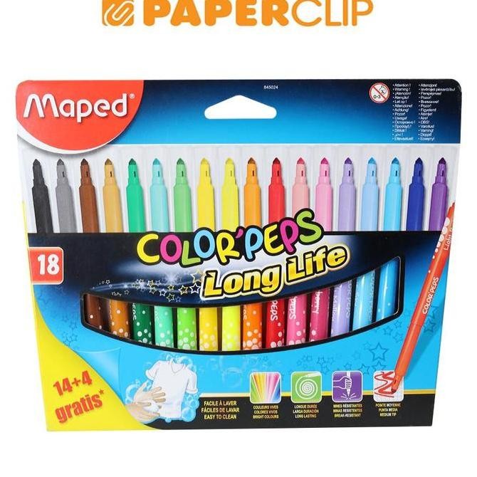 

TERMURAH - SPIDOL MAPED FELT PEN 845024 14+4 LONG LIFE