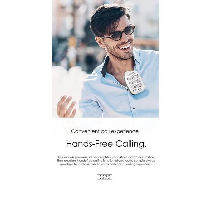 LENYES S232 Mini Loud-Speaker Clip On Microphone Wireless Bluetooth 5.4 Speaker Portable Waterproof 