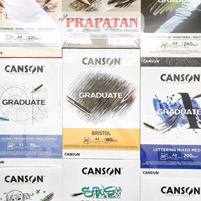 

BEBAS ONGKIR - GRADUATE Canson Drawing Pad A3 | Mix Media | Watercolor | Sketch