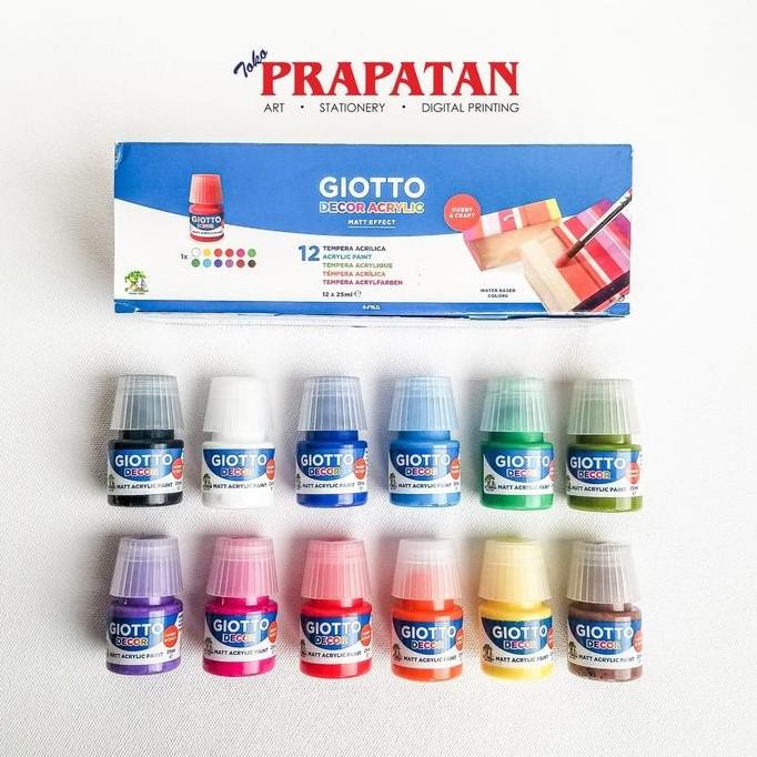 

BEBAS ONGKIR - Giotto Decor Acrylic 12 Warna 25 ml / Cat Akrilik Giotto
