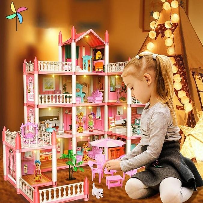 diskon rumah barbie diy dream castle jumbo mainan edukasi anak perempuan