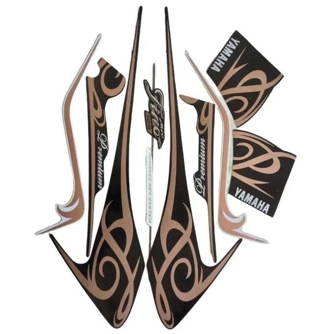 TERMURAH STIKER STRIPING MOTOR YAMAHA FINO 125 PREMIUM 2017 HITAM FULL BODY - MOTORCYCLE